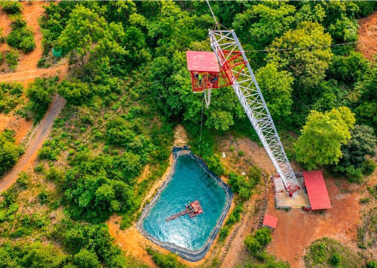 Thrill Destiny Bungee Jumping in Goa: 61m Highest Inclined Bungee and 55m Solo & Couple Tower Bungee at Mayem Lake